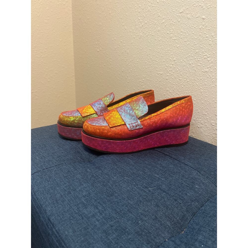 House of Holland Iridescent Rainbow Platform Loafers Women’s Size 6.5 / 37